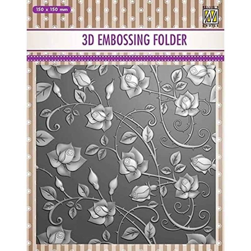 Roses 3d Embossing Folder by Nellie's Choice