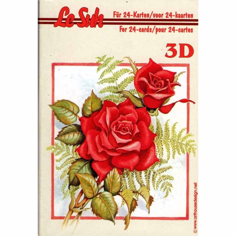 Roses Mini 3D Decoupage Paper Craft Book from Le Suh