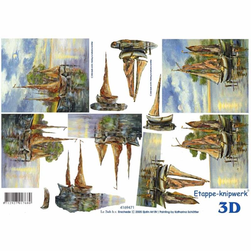 Sailing 3d Decoupage Sheet