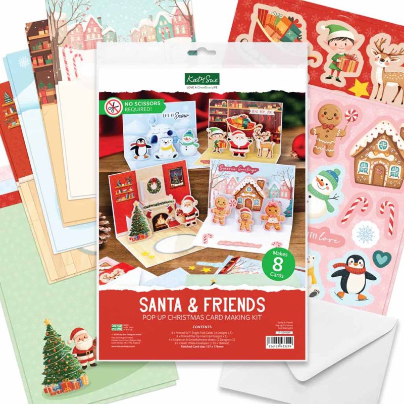 Santa & Friends Pop Up Christmas Card Making Kit by Katy Sue