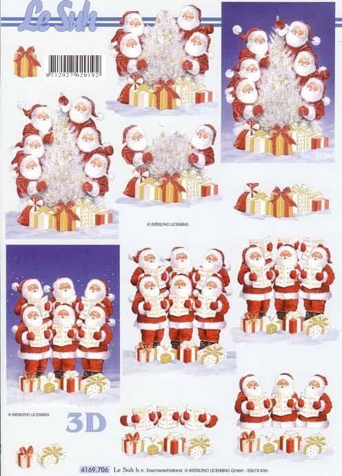 Santas Choir 3d Decoupage Sheet