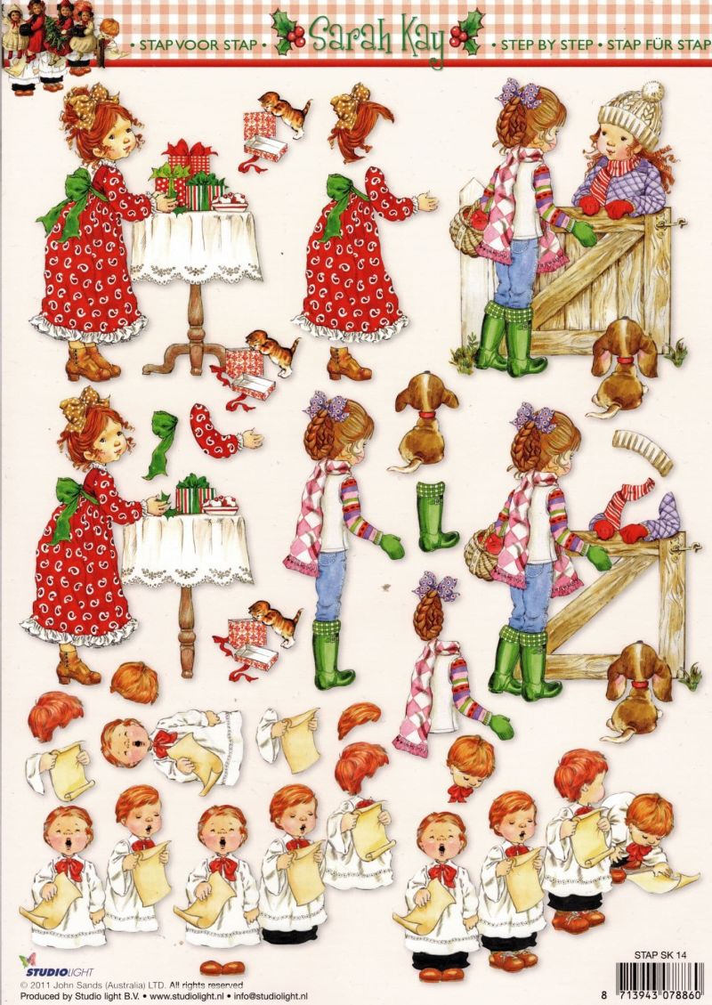 Sarah Kay Winter Tidings 3d Decoupage Sheet From Studio Light