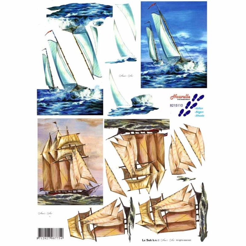 Schooner 3d Decoupage Sheet