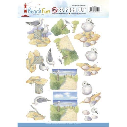 Seagulls & Beach Fun Die Cut 3d Decoupage Paper Crafts