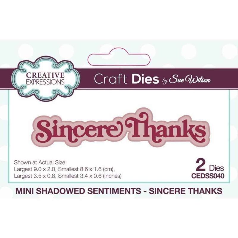 Sincere Thanks Mini Shadowed Sentiment Craft Dies