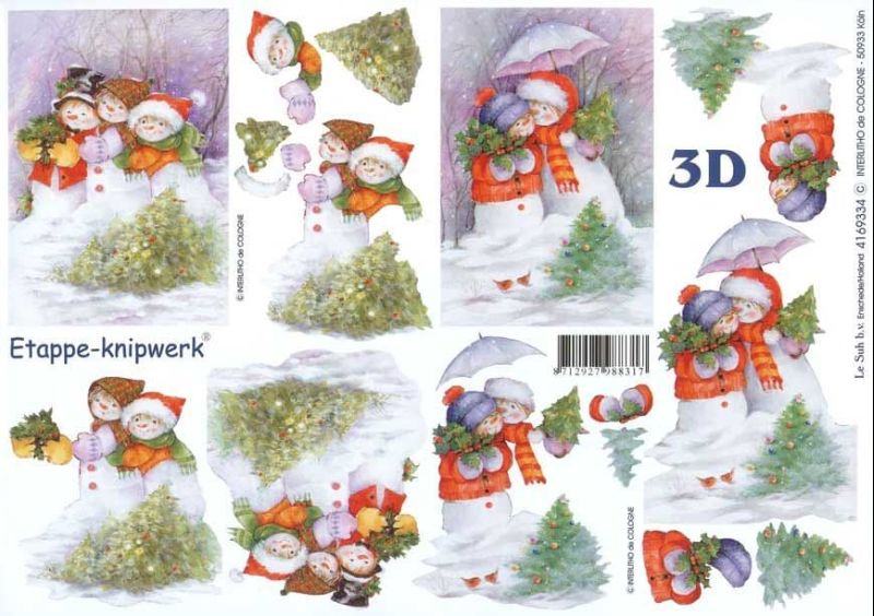 Snow Children Designs 3d Decoupage Sheet