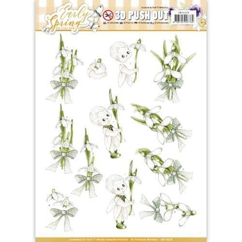 Snowdrop Flowers 3D decoupage Die Cut Sheet