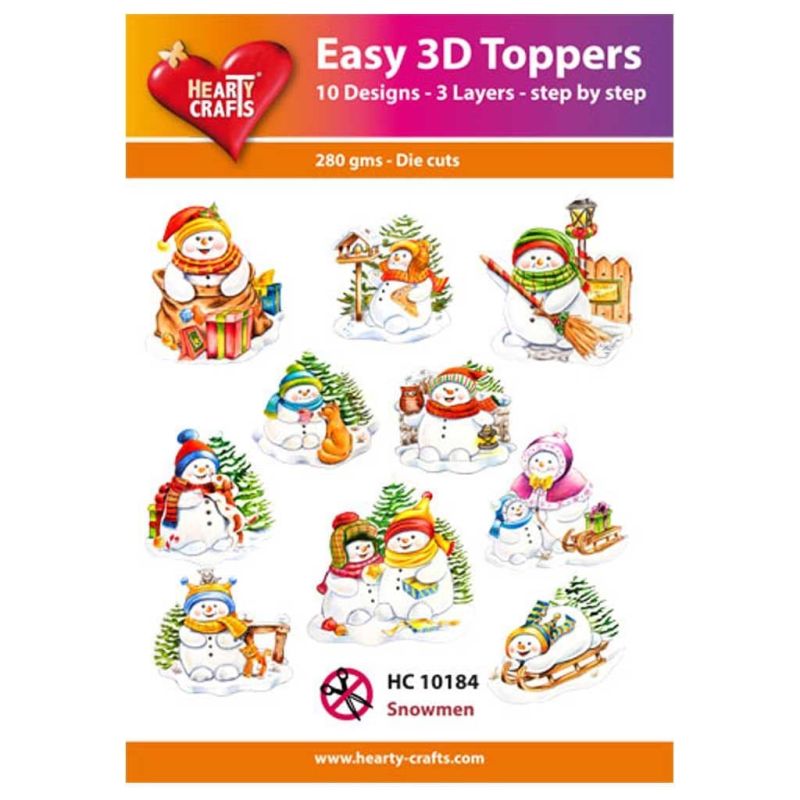 Snowmen Easy 3D  Craft Toppers for Paper Card Making