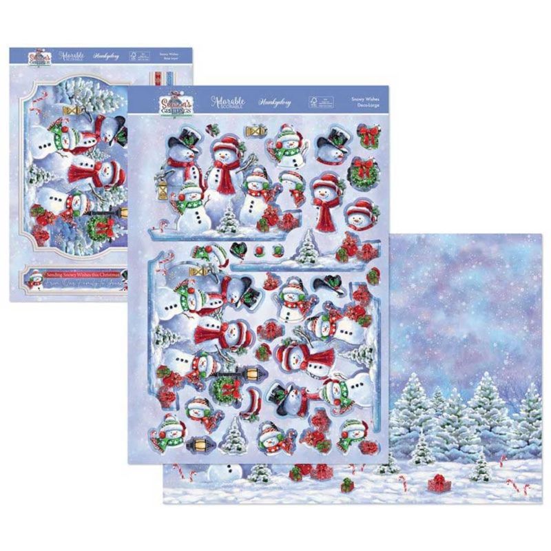 Snowy Wishes Snowman Die Cut 3d Decoupage Deco-Large Set