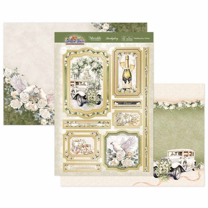 Wedding Day Wishes Die Cut Luxury Topper Paper Craft Set