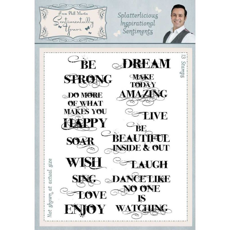 Splatterlicious Inspirational Sentiments Paper Craft Clear Rubber Stamps