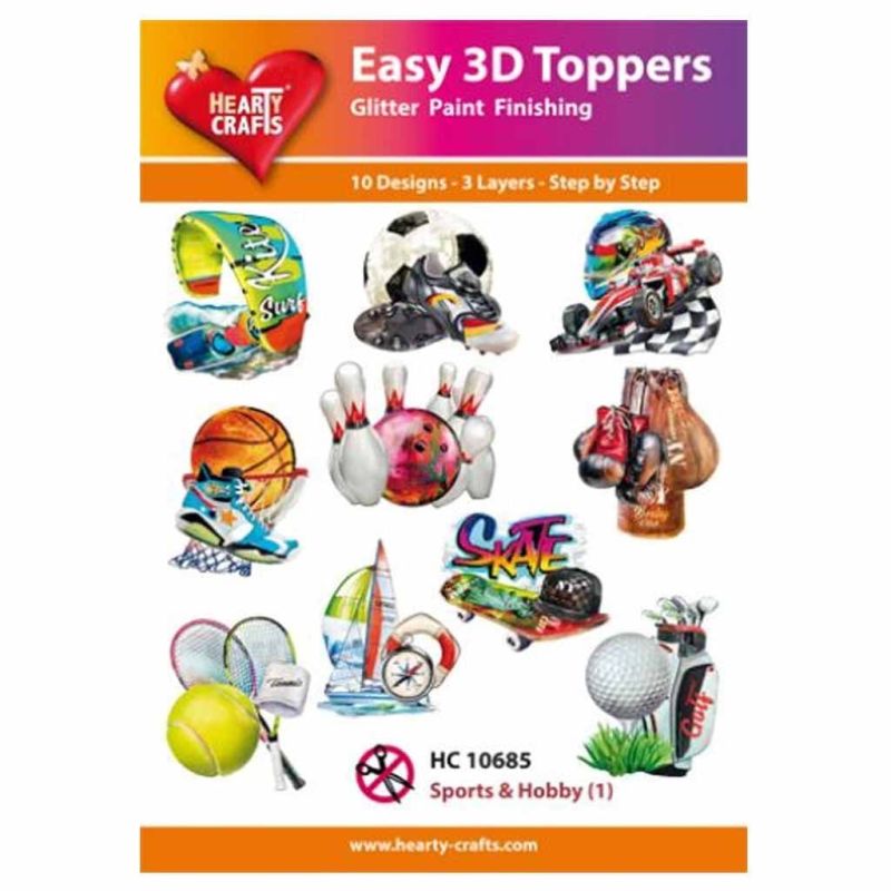 Sports & Hobby 1 Easy 3D  Craft Toppers for Paper Card Making