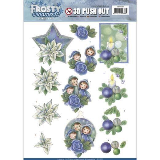 Star Frosty Blue Ornaments Christmas Die Cut 3d Decoupage Paper Crafts