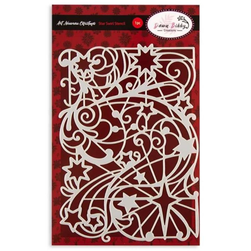 Star Swirl Art Nouveau Stencil for Paper Craft & Cardmaking