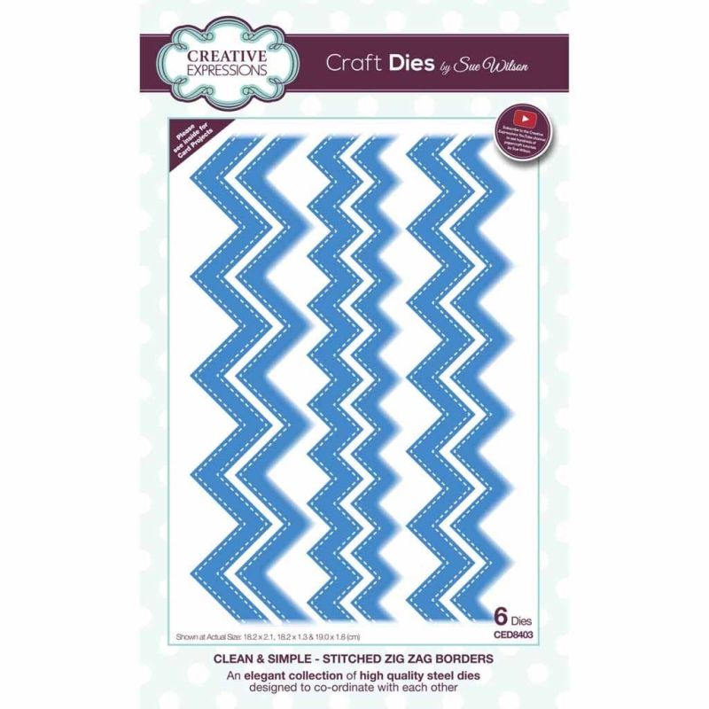 Stitched Zig Zag Borders Craft Dies by Sue Wilson