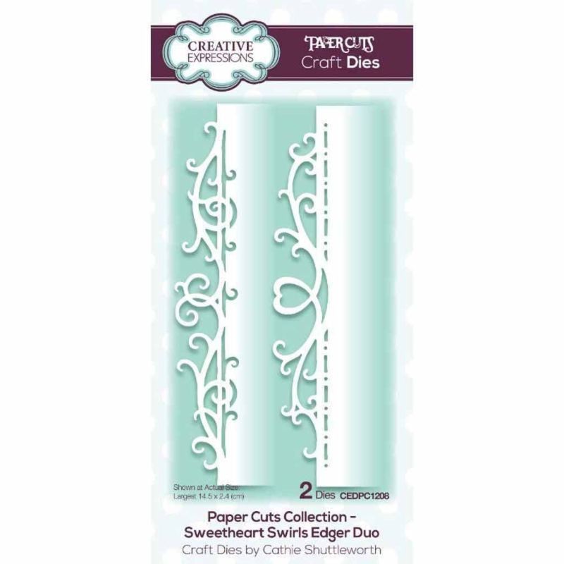 Sweetheart Swirls Edger Duo Paper Cuts Metal Die for Crafts