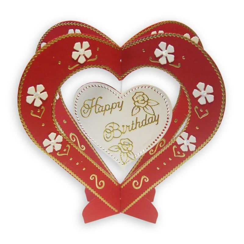 Swinging Love Heart Craft Metal Die To Make A 3D Paper Card