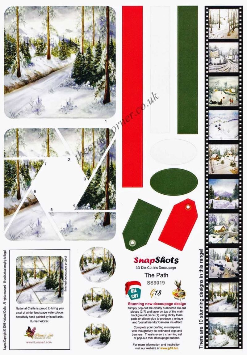 The Path Through A Winter Forest Scene Die Cut 3d Decoupage Sheet