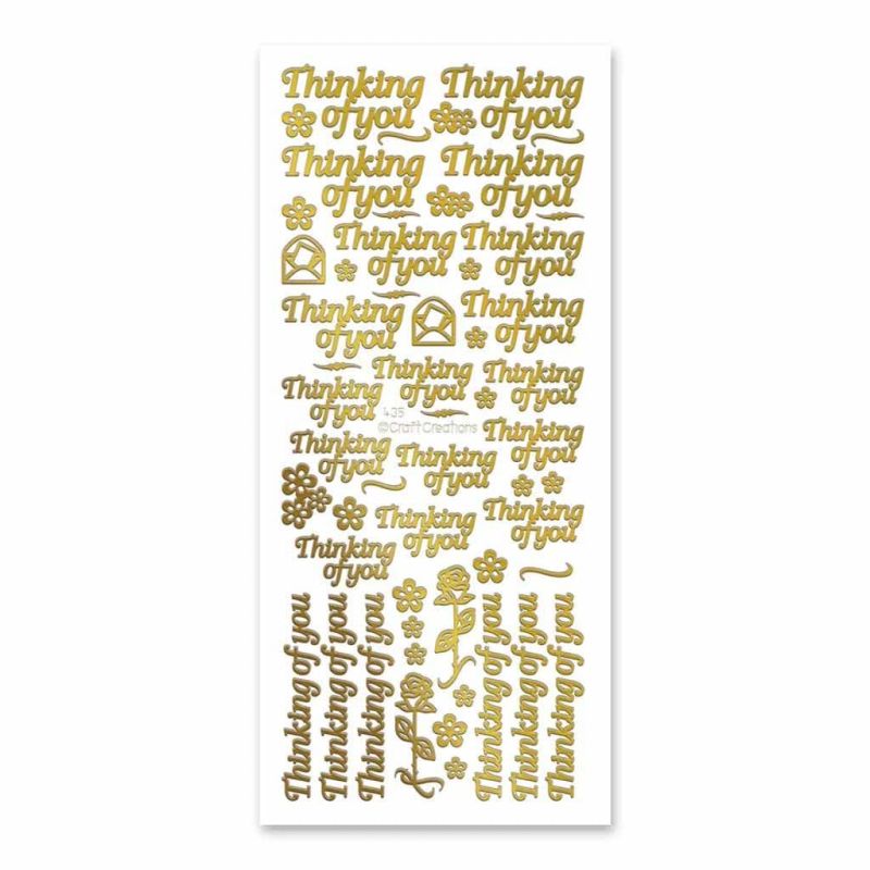 Thinking Of You Sentiments Peel Off Wording Stickers For Paper Craft