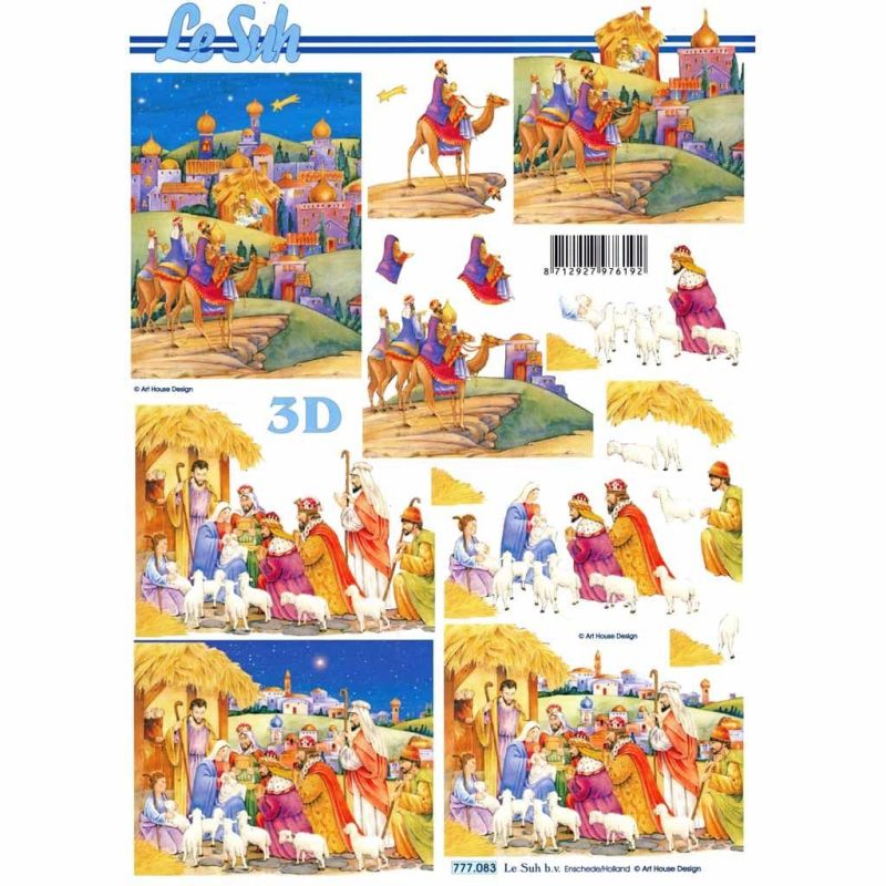 Three Kings Nativity Christmas Designs 3d Decoupage Craft Sheet