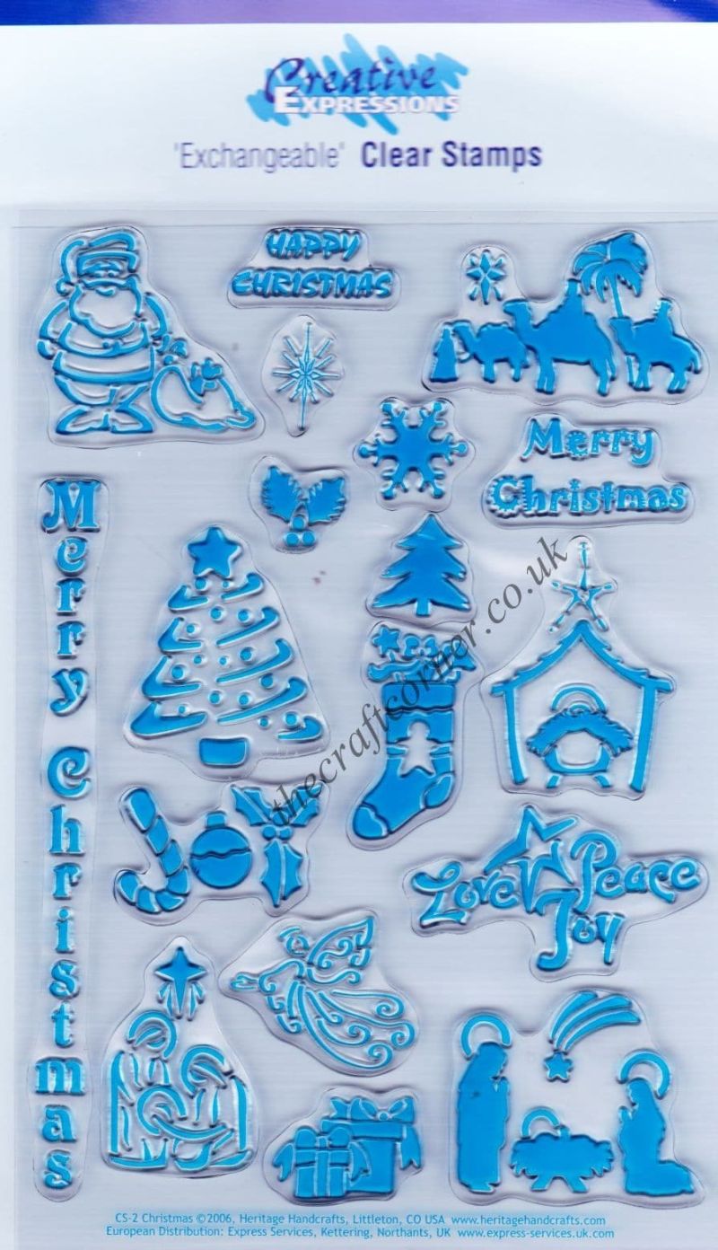 Traditional Christmas Clear Unmounted Rubber Craft Stamp