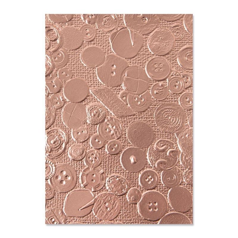 Vintage Buttons 3d Textured Embossing Folder for Paper Crafts