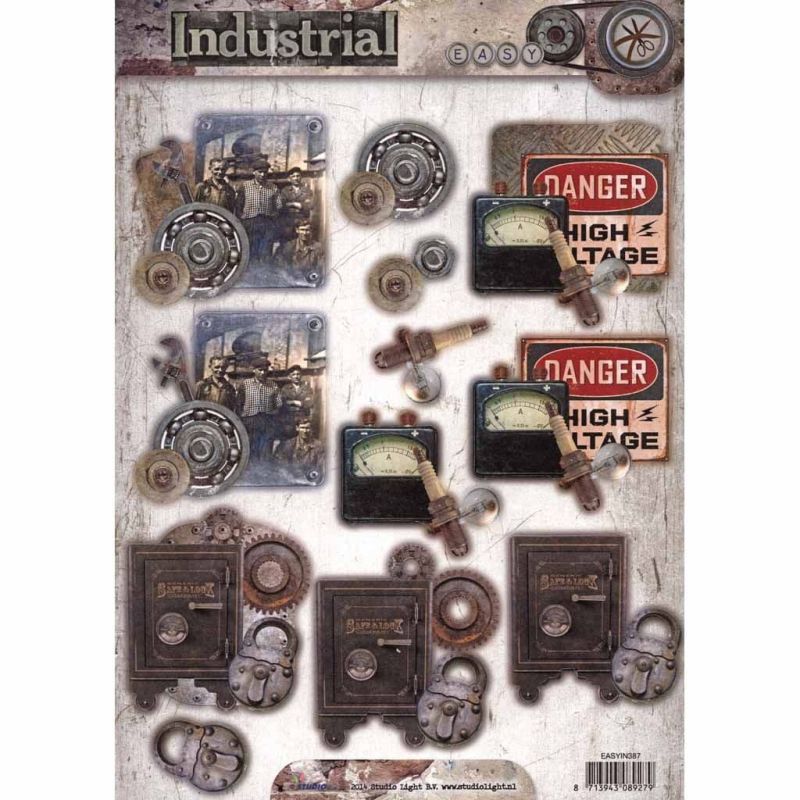 Vintage Industrial Electrical Items Die Cut 3d Decoupage Craft Paper