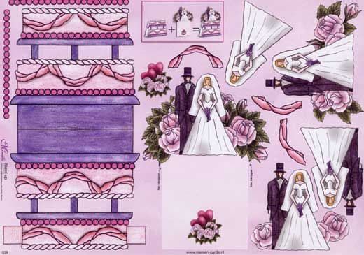 Wedding Cake Stand Up 3d Decoupage Sheet