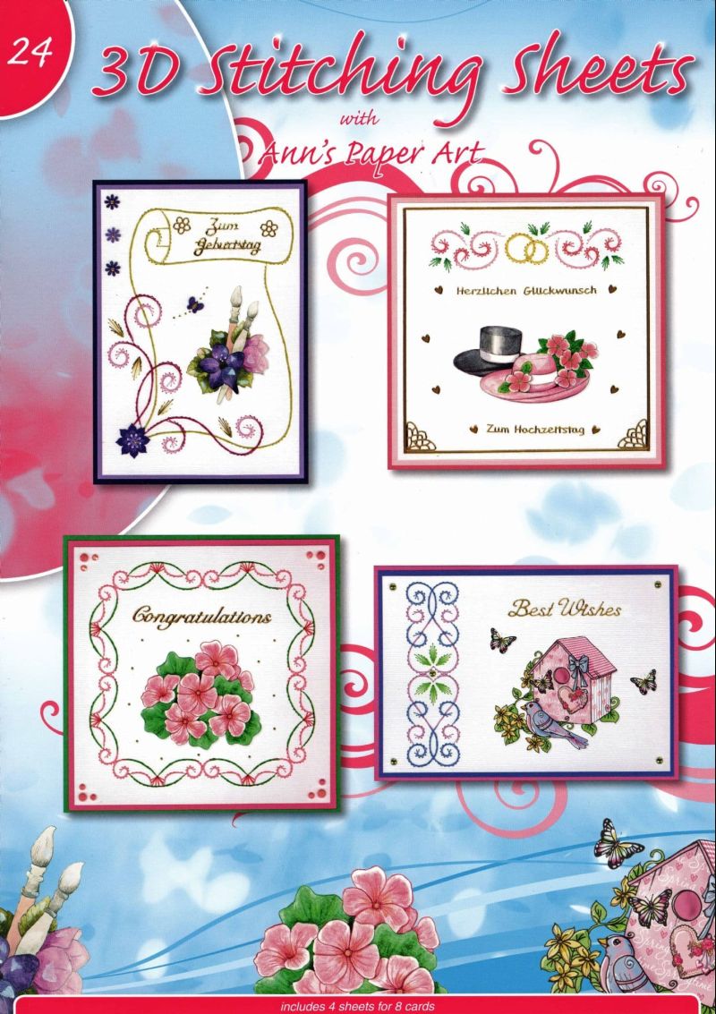 Wedding Celebration Embroidery On Paper - Ann's Paper Art Booklet 24 Includes 3d Decoupage Sheets