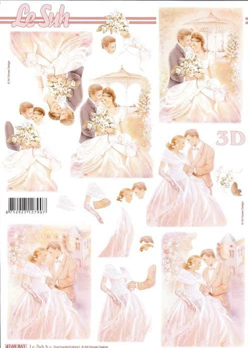 Wedding Couple 4 3d Decoupage Sheet from Le Suh