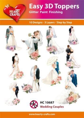 Wedding Couples  Easy 3D  Craft Toppers for Paper Card Making