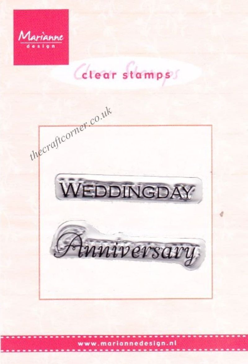 Wedding Day Anniversary 2 Clear Rubber Stamps by Marianne Design