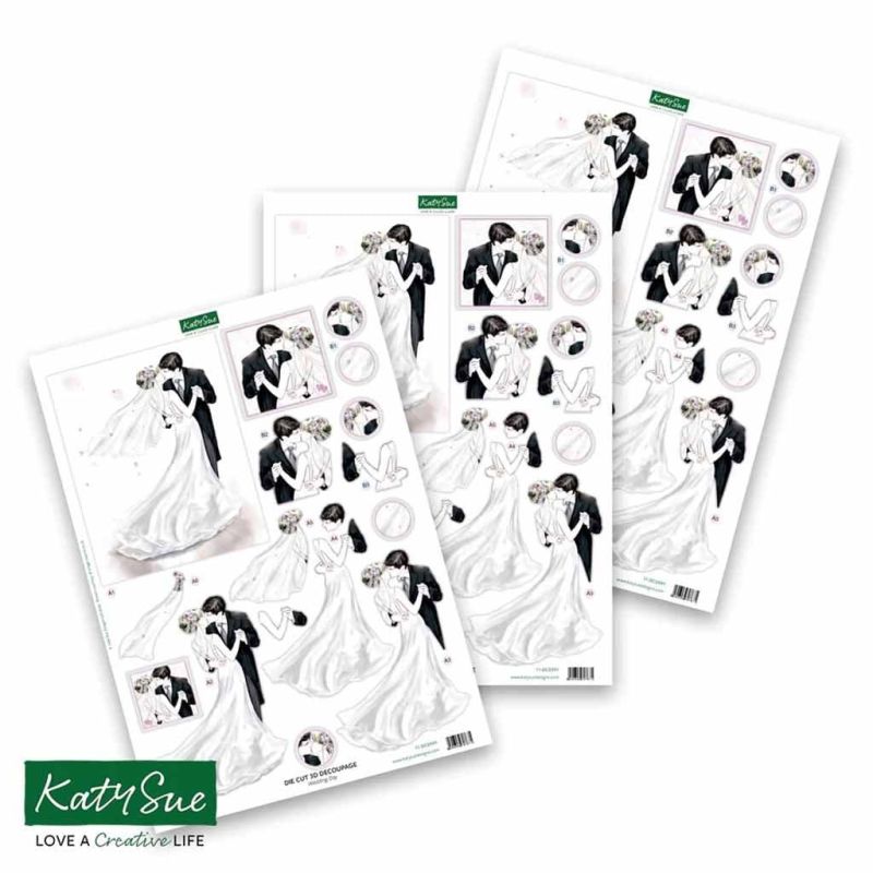 Wedding Day Die Cut 3d Decoupage Craft Sheets by Katy Sue