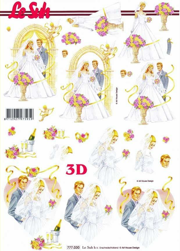 Wedding Day Le Suh 3d Decoupage Sheet