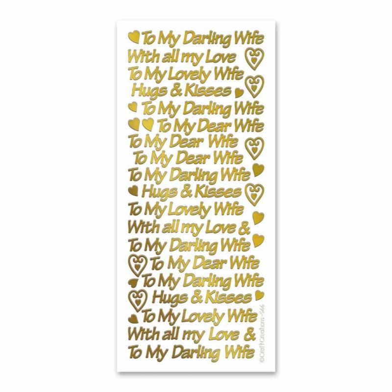 Wife Sentiments Peel Off Wording Stickers For Paper Craft