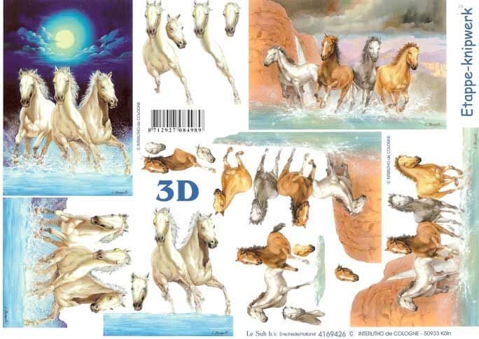 Wild Horses 3d Decoupage Sheet from Le Suh