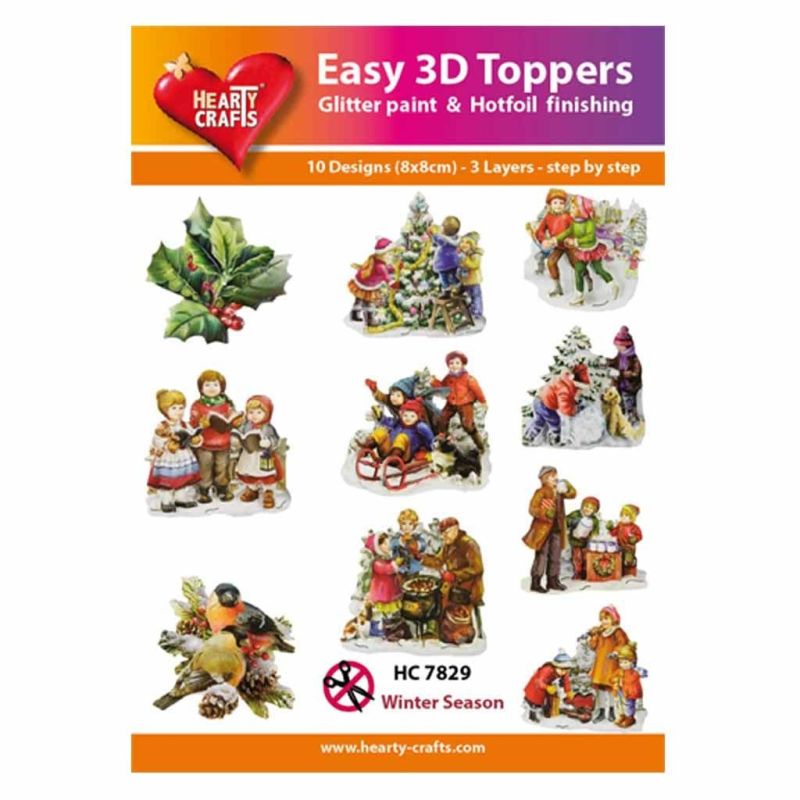 Winter Season Easy 3D  Craft Toppers for Paper Card Making