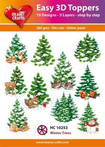 Winter Trees Easy 3D  Craft Toppers for Paper Card Making