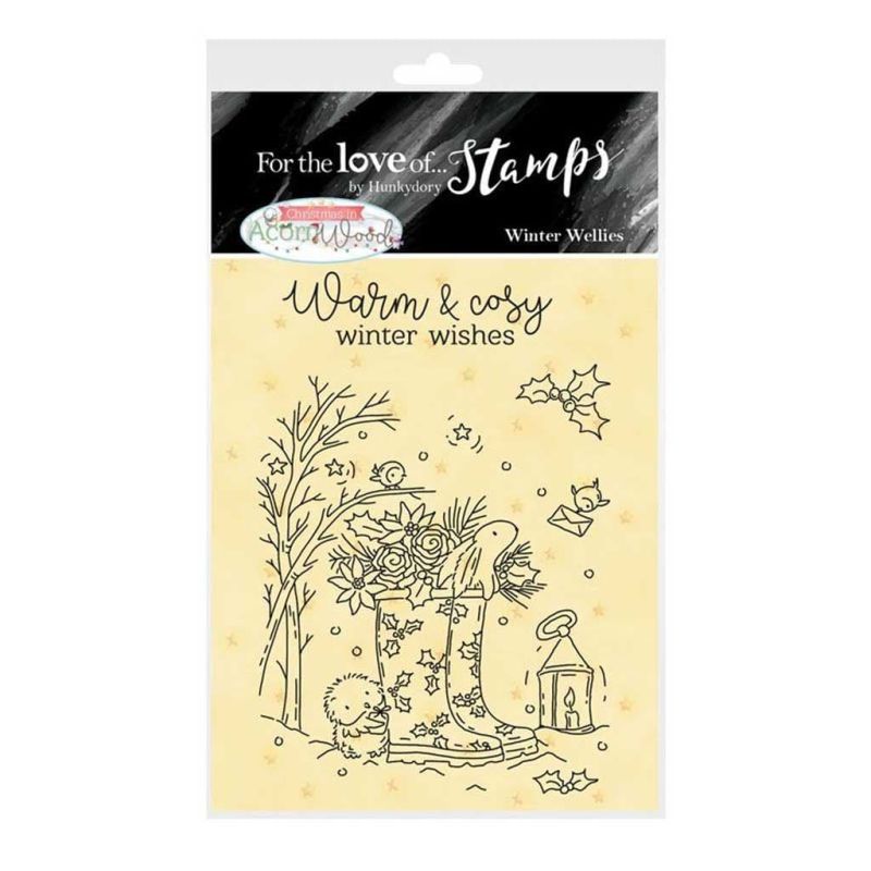 Winter Wellies A6 Clear Unmounted Rubber Stamp For Crafting