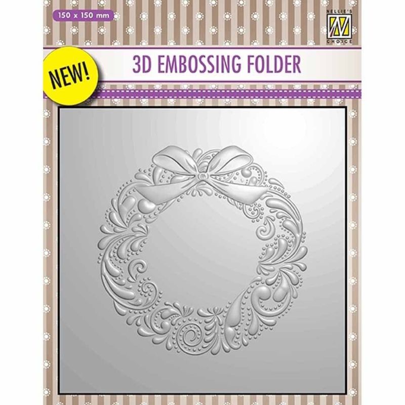 Wreath 3d Embossing Folder For Paper Crafts