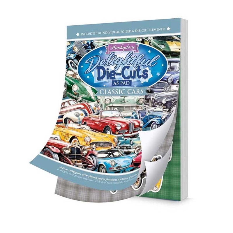  Classic Cars Die-Cuts A5 Pad for Cardmaking 