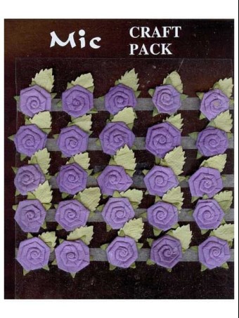 25 Flat Paper Roses Embellishment