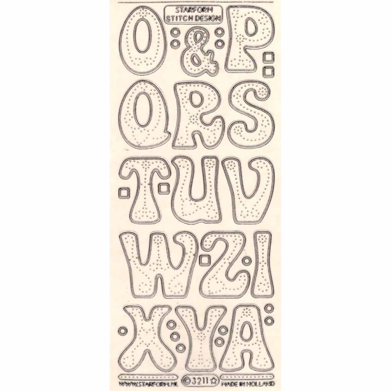 Alphabet Embroidery O - Z Letters Sticker Pee