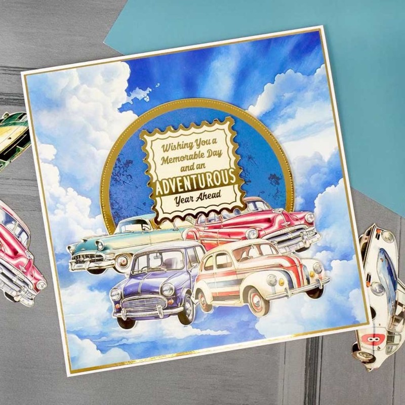  Classic Cars Die-Cuts A5 Pad for Cardmaking 