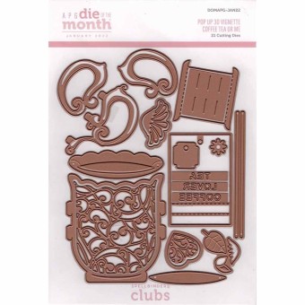 3d Vignette Coffee Tea Or Me Paper Craft Cutt