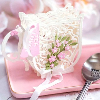 3d Vignette Coffee Tea Or Me Paper Craft Cutt