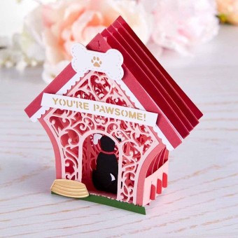 3d Vignette Pet House Paper Craft Cutting Die