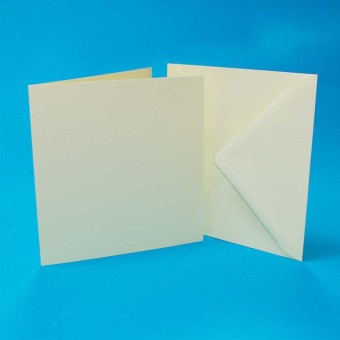 5 Ivory Blank Cards & Envelopes for Paper Cra