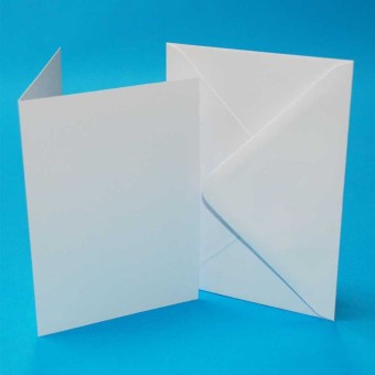 5 White Blank Cards & Envelopes for Paper Cra