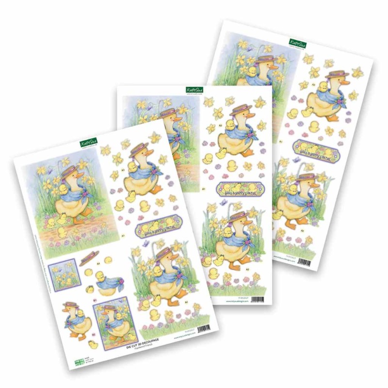 Feathered Friends Duck 3pk Die Cut 3d Decoupa